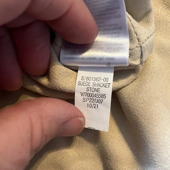 New-banana republic-S-tan(stone)-heritage suede shirt/jacket(Shacket) luxurious - Picture 9 of 16